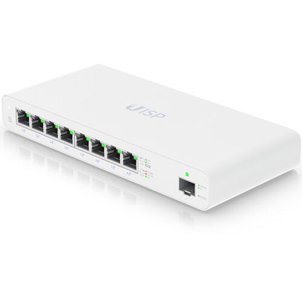 Ubiquiti UISP Switch de Red Gestionado 8 Puertos Gigabit PoE 110W Power Budget Kit de Montaje en Pared
