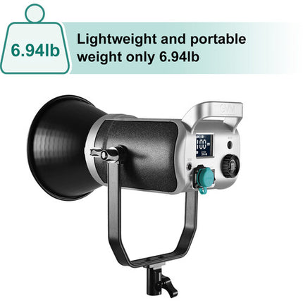GVM SD200D Bi-Color LED Luz Monolight 64600 Lux 3200-5600K con Reflector y Difusor