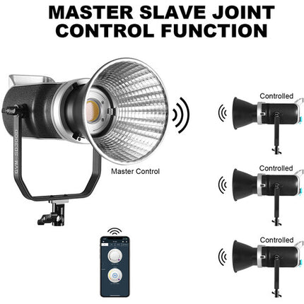GVM SD300D Bi-Color LED Monolight Luz bicolor 2700-7500K 56600 Lux con Reflector y Adaptador