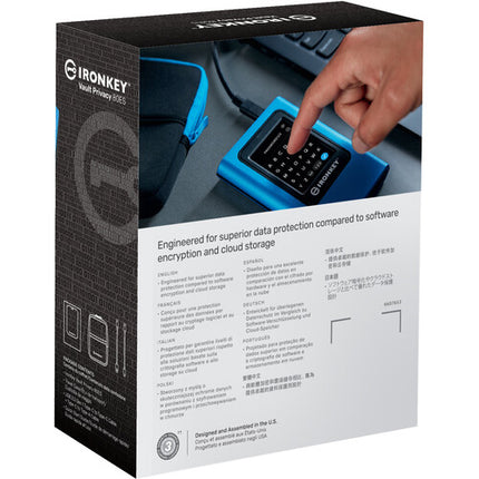 Kingston 960GB IronKey Vault Privacy 80 SSD Externo USB 3.2 Gen 1 250 MB/s con Estuche de Neopreno
