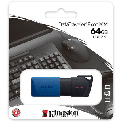 Kingston DataTraveler Exodia M Memoria USB 3.2 Gen 1 64GB Azul 3 unidades