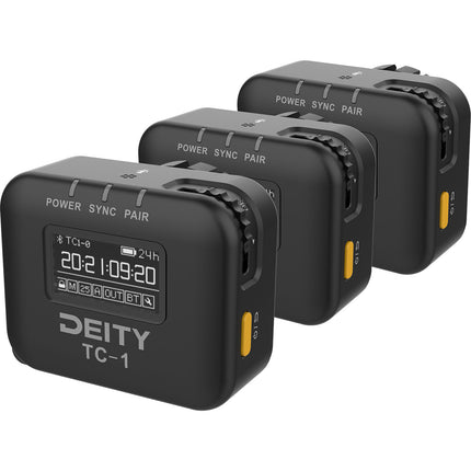 Deity Microphones TC-1 Generador de Código de Tiempo Inalámbrico Bluetooth 28 Horas Batería 3-Pack