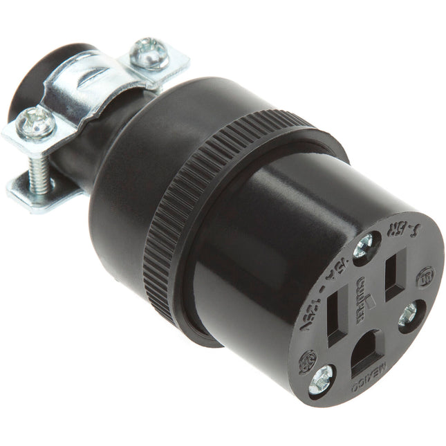 Bayco Products SL-152 NEMA 5-15 Toma Hembra 15A 3 Pulgadas con Abrazadera Metálica