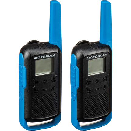 Motorola Talkabout T270 Radio FRS GMRS 22 Canales Alcance 25 Millas 2 Pack Azul