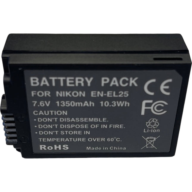 Bescor Nikon ENEL25 Batería Recargable 7.6V 1350mAh para Cámaras