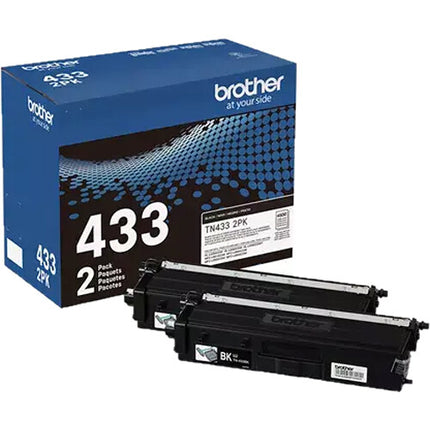 Cartucho de tóner negro Brother TN433 alto rendimiento 2 unidades para impresoras Brother