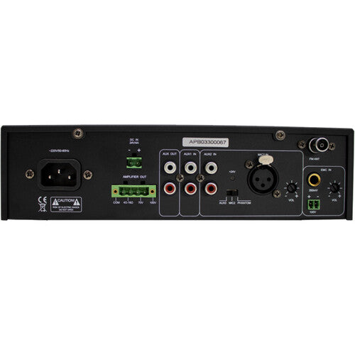 Alfatron Compact Amplificador Mezclador 120W Bluetooth FM USB con Control Remoto