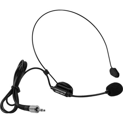 Nady DW-44-LT-HM Sistema inalámbrico de micrófonos UHF 4 canales con auriculares HM-3 y micrófonos lavalier 11 horas batería alcance 300 pies