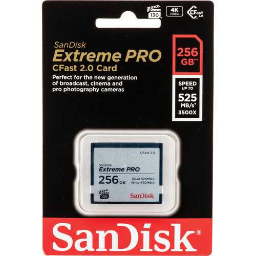 SanDisk Extreme PRO CFast 2.0 Tarjeta de Memoria 256GB 525MB/s Lectura 450MB/s Escritura