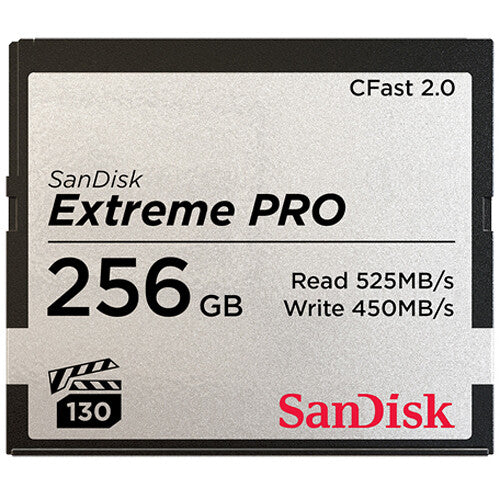 SanDisk Extreme PRO CFast 2.0 Tarjeta de Memoria 256GB 525MB/s Lectura 450MB/s Escritura