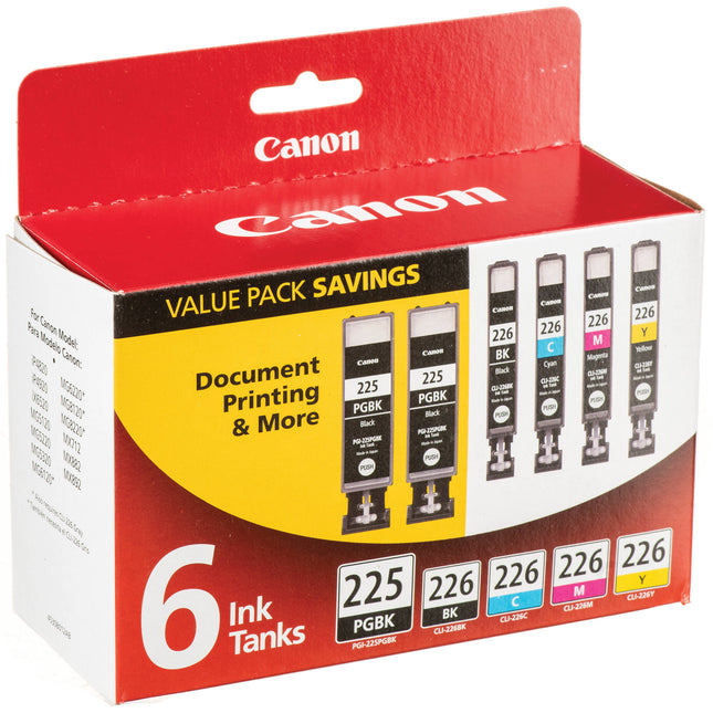 Canon PGI-225 y CLI-226 Pack de Tintas 6 Colores para Impresoras PIXMA