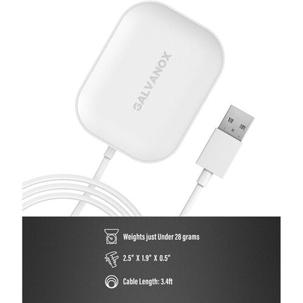 Galvanox Base de Carga Inalámbrica Qi para Apple AirPods Pro Blanco con Cable USB-C 3.4'