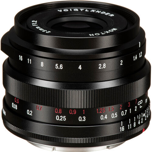 Voigtlander Nokton 23mm f1.2 Lente Asférica APS-C con Parasol y Tapas
