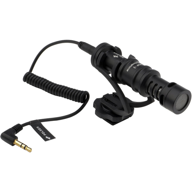 Polsen MVP-3 Micrófono Shotgun Direccional para DSLR Smartphones con Cable 3.5mm y Paravientos