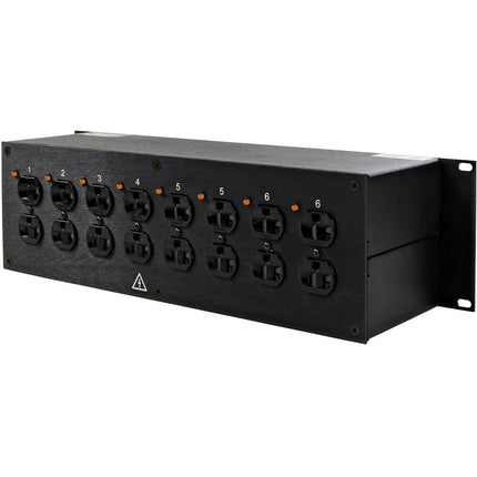 Lex Products 30A Rack Enclosure con NEMA L21-30 y 9 Receptáculos Duplex 3 RU