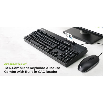 IOGEAR Teclado 104 Teclas con Lector CAC Ratón Óptico 1000 dpi USB