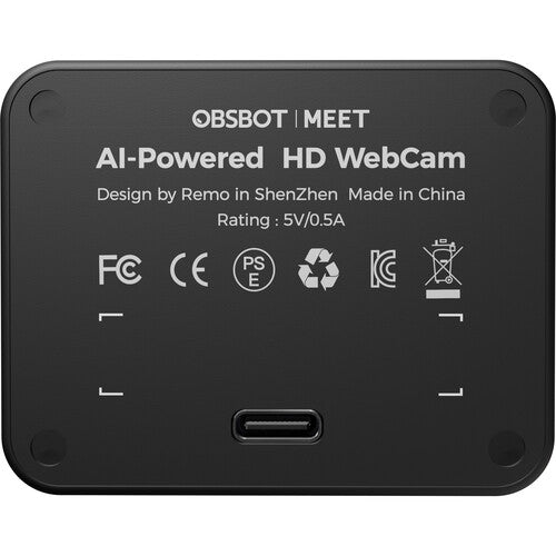OBSBOT Meet HD Webcam Full HD 1080p 60fps con Zoom Digital y Microfonos Duales