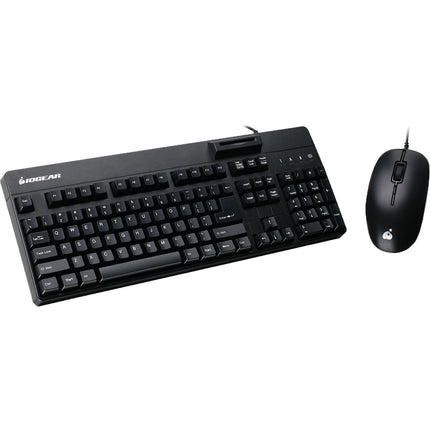 IOGEAR Teclado 104 Teclas con Lector CAC Ratón Óptico 1000 dpi USB