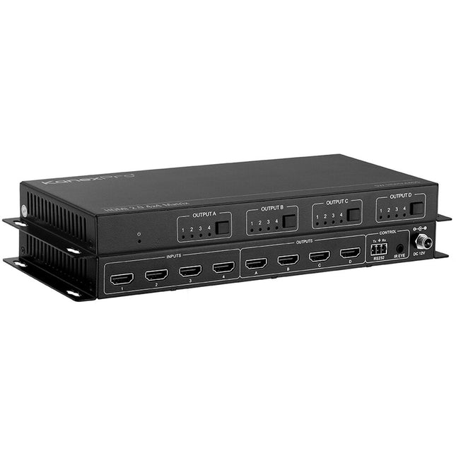 KanexPro 4x4 Matriz HDMI 2.0 con Downscaling 4K60Hz HDR10 IR