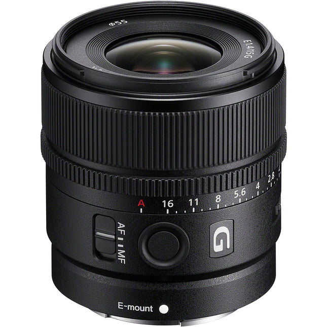 Sony E 15mm f/1.4 G lente E-mount APS-C con anillo físico de apertura