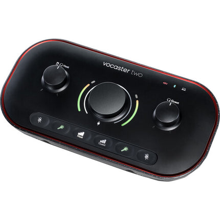 Focusrite Vocaster Two Interfaz de Audio USB-C 24-Bit 48 kHz con Kit Podcast para Una Persona