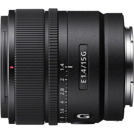 Sony E 15mm f/1.4 G lente E-mount APS-C con anillo físico de apertura