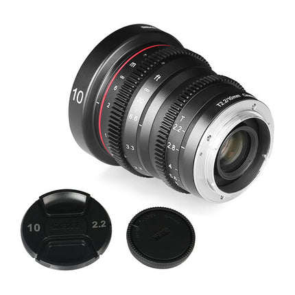 Meike 10mm T2.2 Objetivo Cine Montura MFT Apertura T2.2 Distancia Mínima 30cm