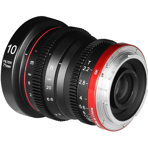 Meike 10mm T2.2 Lente de Cine RF Montura Apertura T2.2 y 77mm