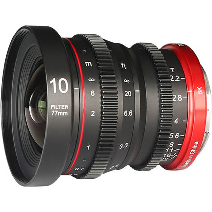 Meike 10mm T2.2 Lente de Cine RF Montura Apertura T2.2 y 77mm
