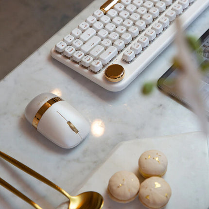 AZIO IZO Ratón Inalámbrico Blanco Blossom Bluetooth 5.0 1000 mAh