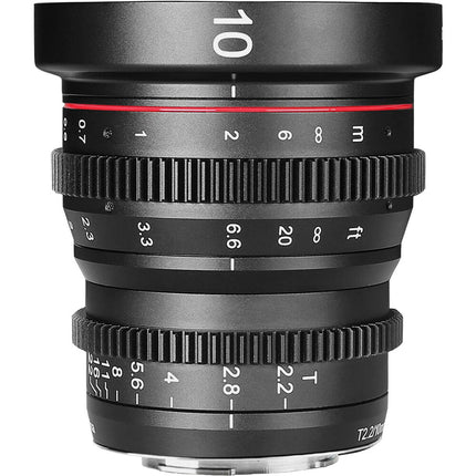 Meike 10mm T2.2 Objetivo Cine Montura MFT Apertura T2.2 Distancia Mínima 30cm