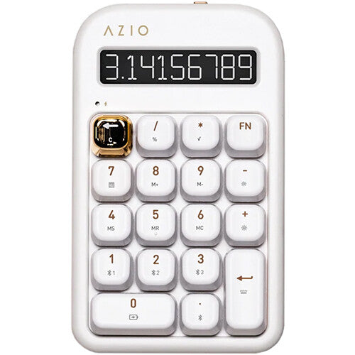 AZIO IZO Teclado Numérico y Calculadora Mecánica Bluetooth Blanco