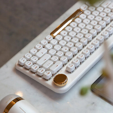 AZIO IZO Teclado Mecánico Inalámbrico Bluetooth 5.0 PBT Blanco