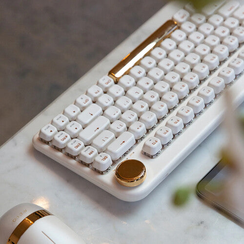 AZIO IZO Teclado Mecánico Inalámbrico Bluetooth 5.0 PBT Blanco