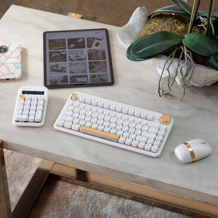 AZIO IZO Teclado Mecánico Inalámbrico Bluetooth 5.0 PBT Blanco