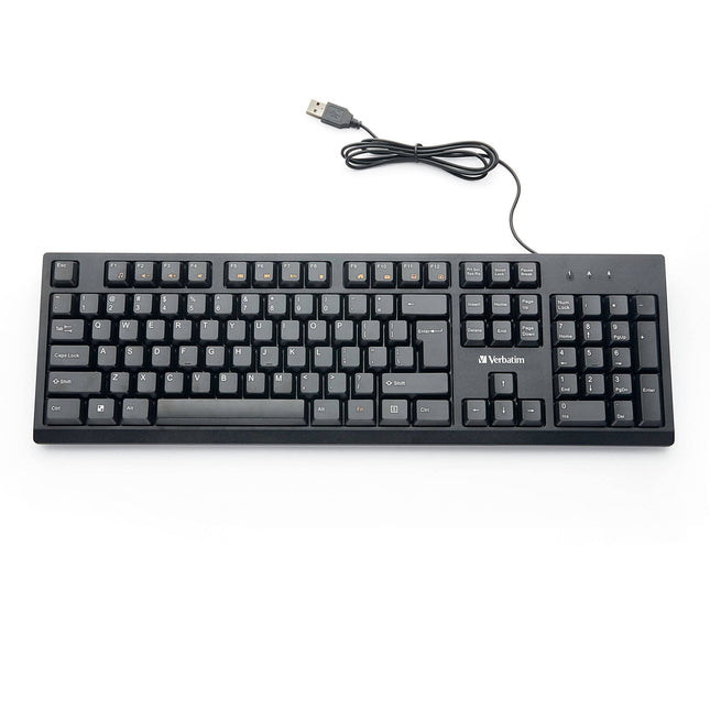 Verbatim Teclado USB con conexión tipo A y patas ajustables para PC Mac Linux