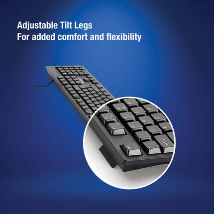 Verbatim Teclado USB con conexión tipo A y patas ajustables para PC Mac Linux