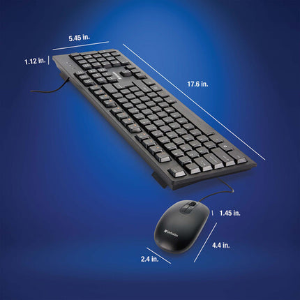 Verbatim Teclado Completo y Ratón USB 1000 dpi Conectividad USB 2.0