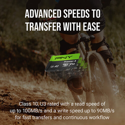 PNY 512GB Premier-X microSDXC UHS-I Tarjeta de Memoria 100MB/s con Adaptador SD