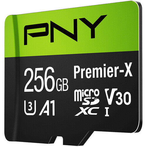PNY 256GB Premier-X microSDXC UHS-I Clase 10 V30 con Adaptador SD