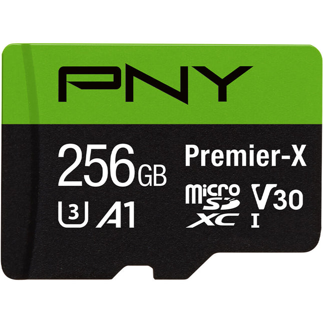PNY 256GB Premier-X microSDXC UHS-I Clase 10 V30 con Adaptador SD