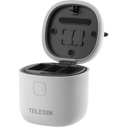 TELESIN Allin Box Cargador Baterías y Lector Tarjetas para GoPro HERO9/10 3x1750mAh IP54
