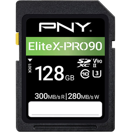 PNY 128GB EliteX-PRO 90 UHS-II Tarjeta de Memoria SDXC 300MBs Lectura 280MBs Escritura