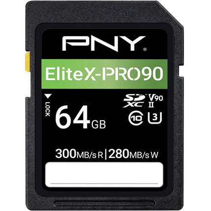 PNY EliteX-PRO 64GB Tarjeta de Memoria SDXC UHS-II 300 MB/s V90