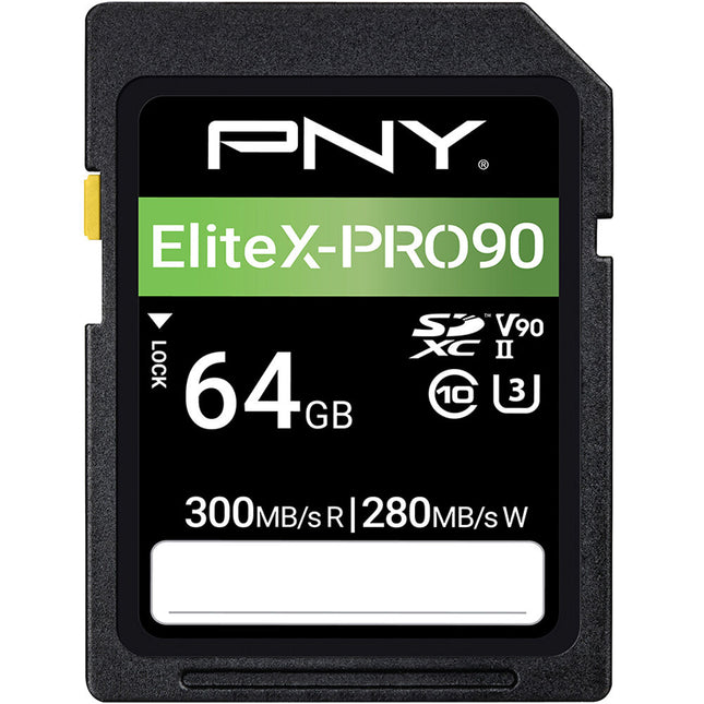 PNY EliteX-PRO 64GB Tarjeta de Memoria SDXC UHS-II 300 MB/s V90