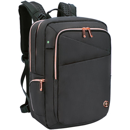 Swissdigital Katy Rose mochila negra 20L para laptop 16" con función masaje y bolsillo RFID