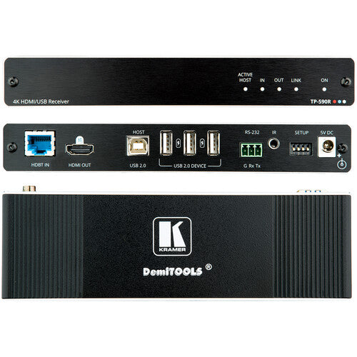 Kramer 4K60 4:2:0 Receptor HDMI USB RS-232 IR HDBaseT 130ft