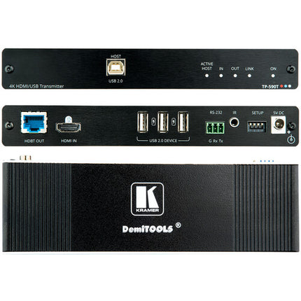 Kramer 4K60 4:2:0 Transmisor HDMI con USB RS-232 IR y HDBaseT 130 pies
