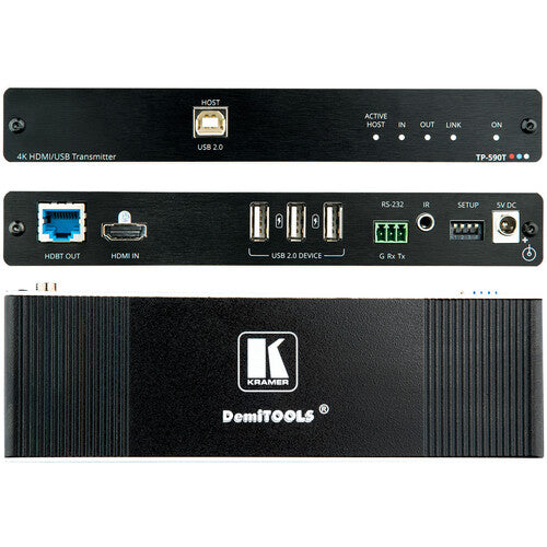 Kramer 4K60 4:2:0 Transmisor HDMI con USB RS-232 IR y HDBaseT 130 pies