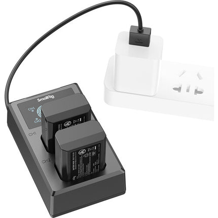 SmallRig Kit Baterías NP-FW50 para Sony a6000 a6400 con Cargador USB Dual